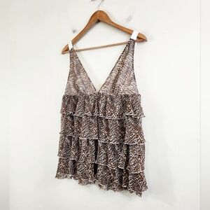 Victoria's Secret y2k Cheetah Ruffle Baby Doll Top